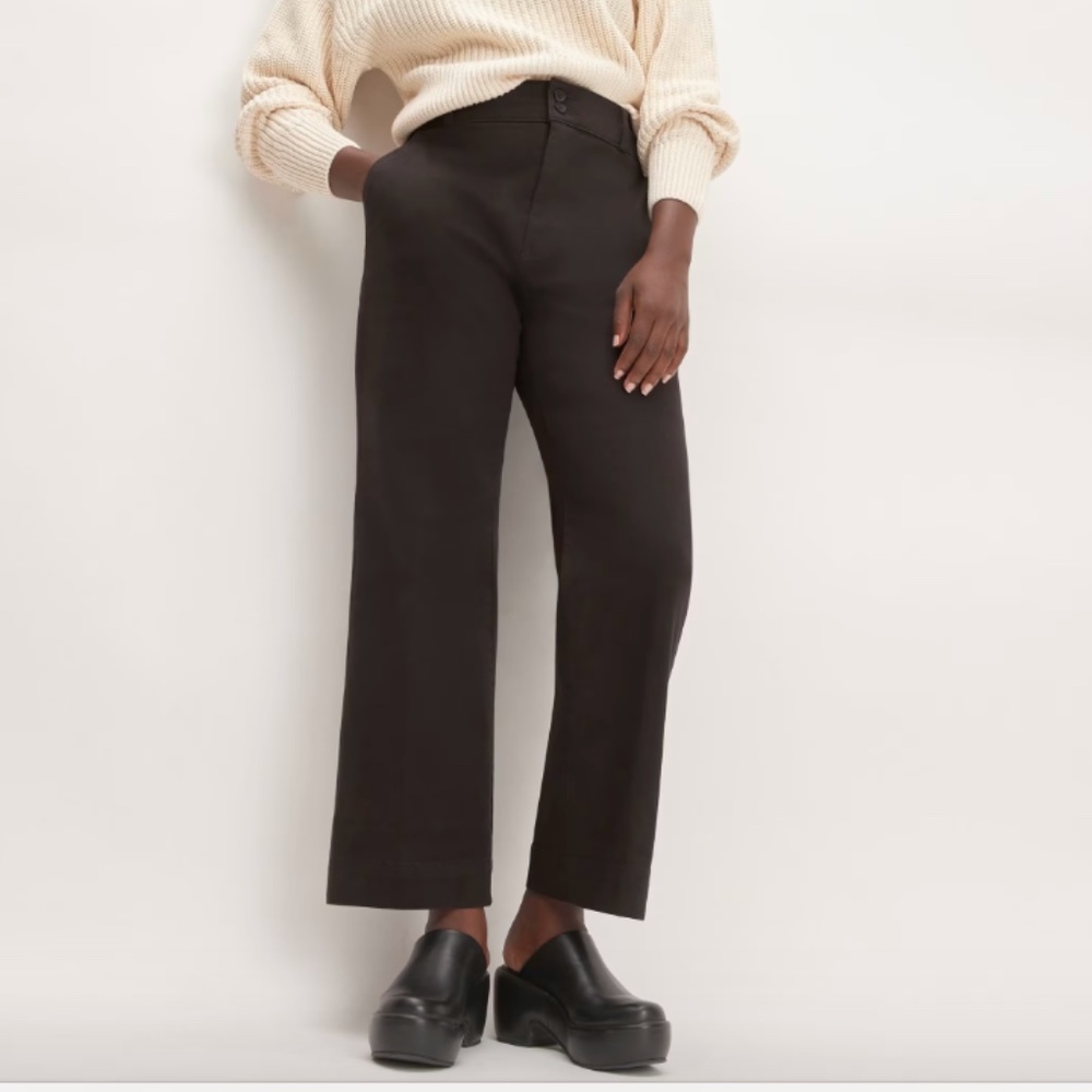 Everlane Organic Kick Flare Pant, Size 6, Black, NWT